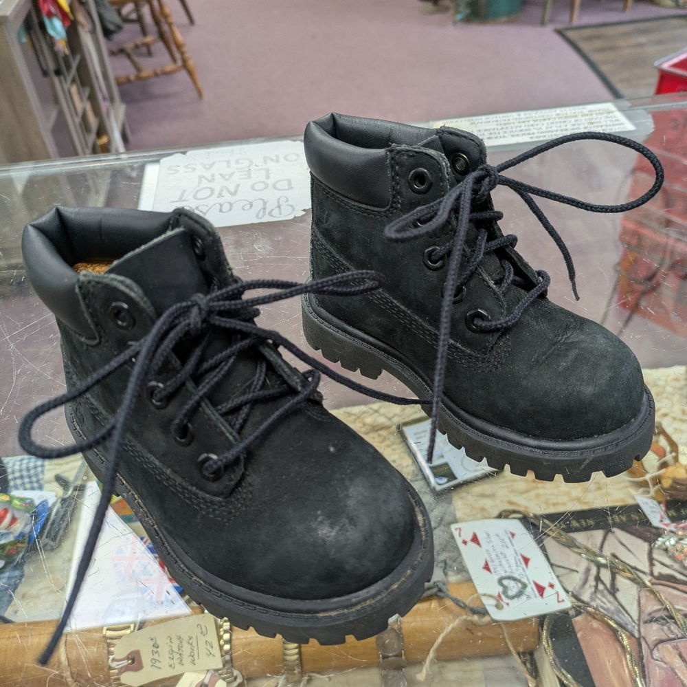Toddler Timberland Black Lace-Up Boots